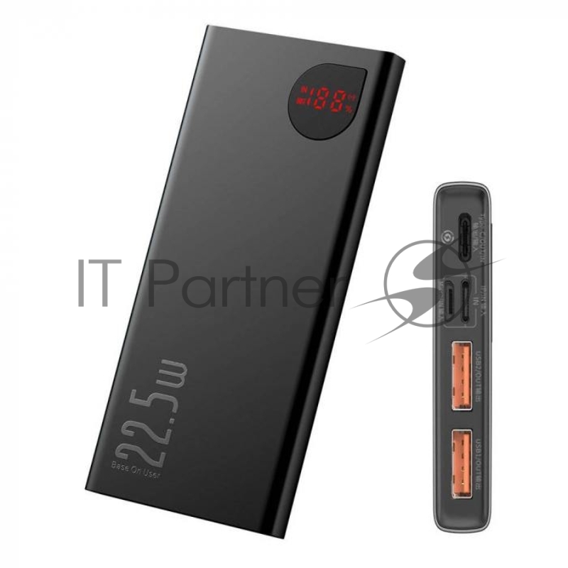 Внешний аккумулятор BASEUS Adaman Metal Digital Display 22,5W, 3.0A (10000 mAh), черный