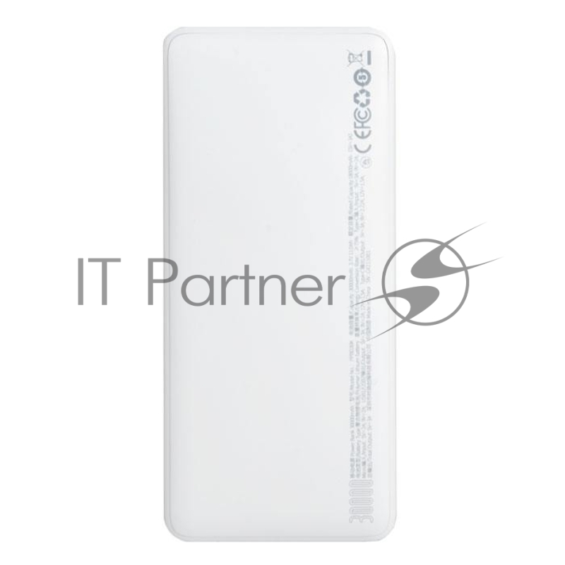 Внешний аккумулятор BASEUS Bipow Digital Display 20W, 3.0A (30000 mAh), белый