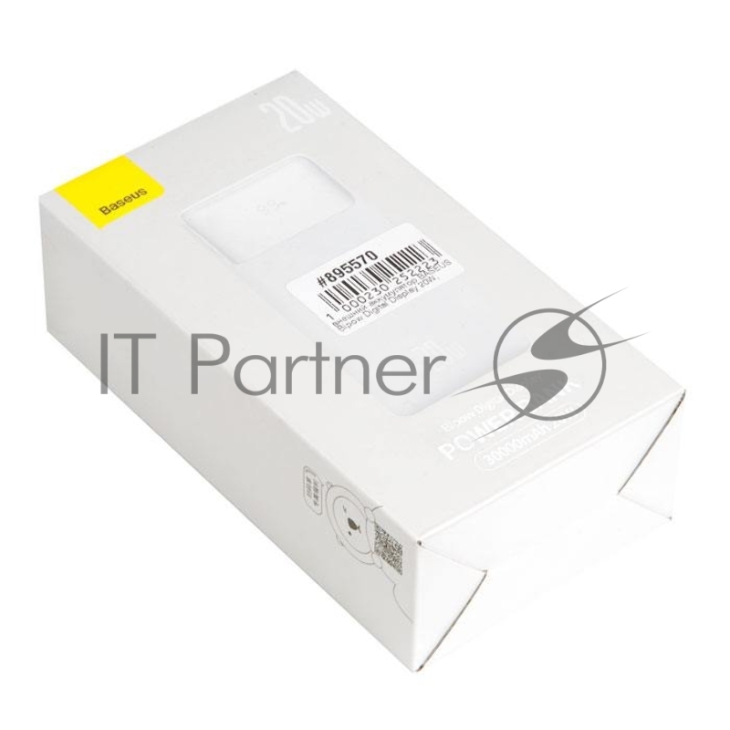 Внешний аккумулятор BASEUS Bipow Digital Display 20W, 3.0A (30000 mAh), белый