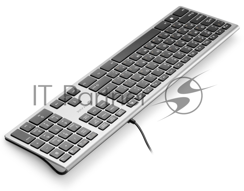 Клавиатура Оклик 890S серый/черный USB slim Multimedia