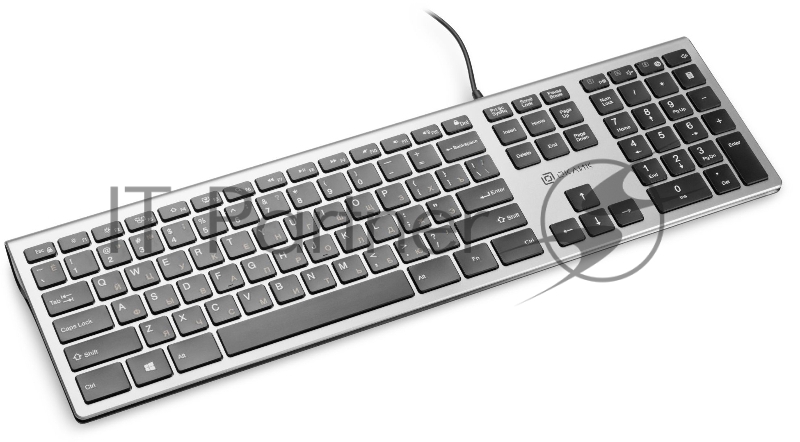 Клавиатура Оклик 890S серый/черный USB slim Multimedia