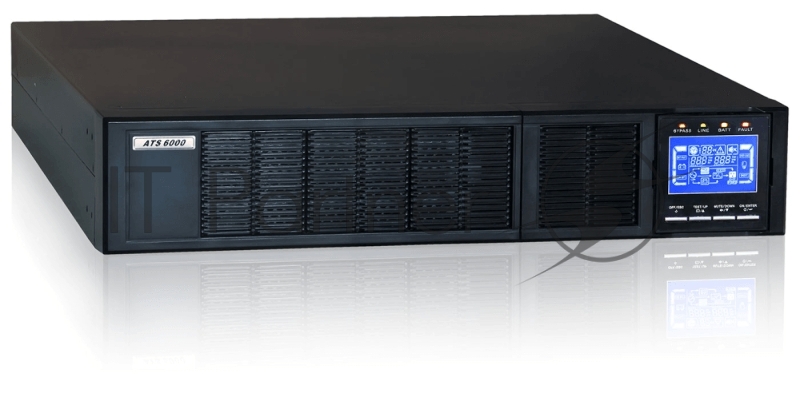 Источник бесперебойного питания 6000 ВА/6000 Вт (on-line, Iзу=4А,внешняя АБ 240В, Rack/Tower) ATS 6000 R-E