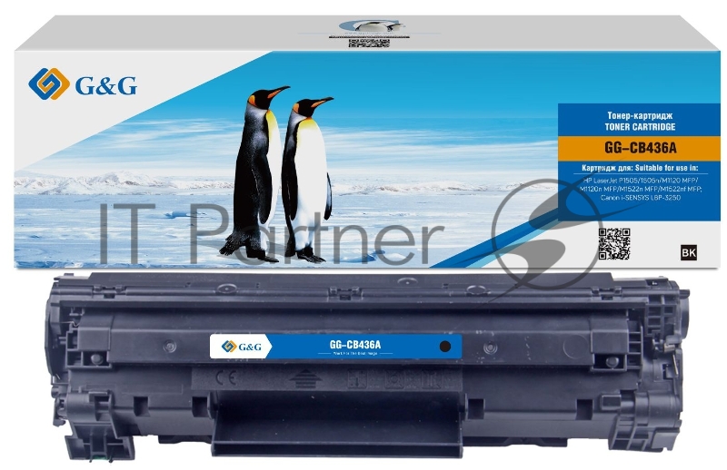 Картридж лазерный G&G GG-CB436A черный (2000стр.) для HP LJ P1505/ M1120/M1522