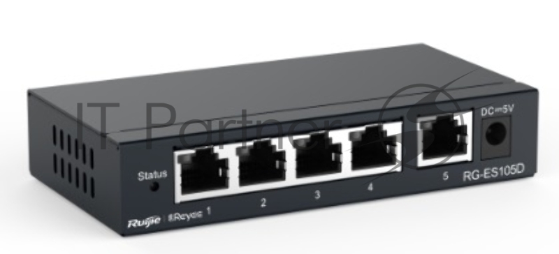 Коммутатор Reyee 5-Port unmanaged Switch, 5 10/100base-t Ethernet RJ45 Ports , Steel Case