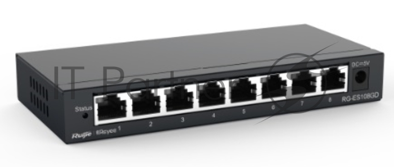Коммутатор Reyee 8-Port Gigabit unmanaged Switch, 8 Gigabit RJ45 Ports ,Steel Case