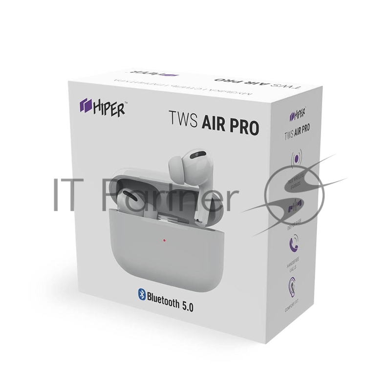 Наушники Hiper TWS AIR PRO Bluetooth 5.0 гарнитура Li-Pol 2x30mAh белый