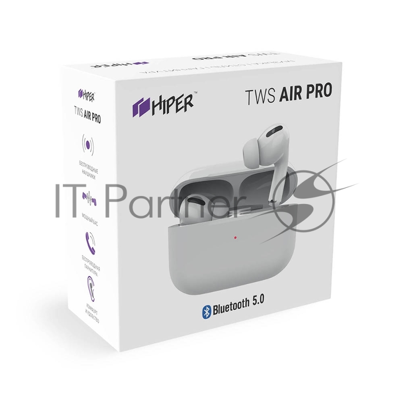 Наушники Hiper TWS AIR PRO Bluetooth 5.0 гарнитура Li-Pol 2x30mAh белый