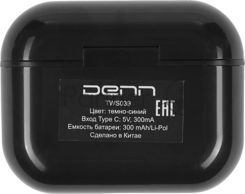 Гарнитура DENN TWS039, Bluetooth, вкладыши, темно-синий