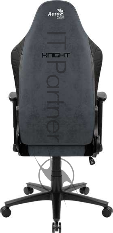 Кресло игровое AEROCOOL KNIGHT FUZE DUSK Steel Blue, на колесиках, искусственная кожа/ткань, черный/синий