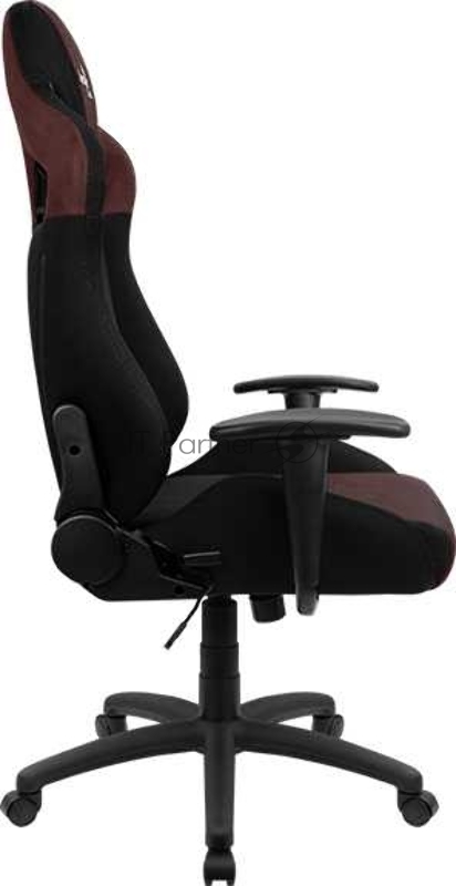 Кресло игровое AEROCOOL Earl AC180 Burgundy Red, на колесиках, ткань, черный/красный