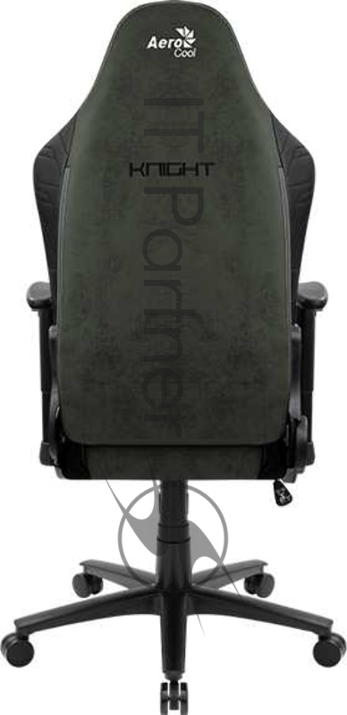 Кресло игровое AEROCOOL KNIGHT FUZE DUSK Hunter Green, на колесиках, искусственная кожа/ткань, черный/зеленый