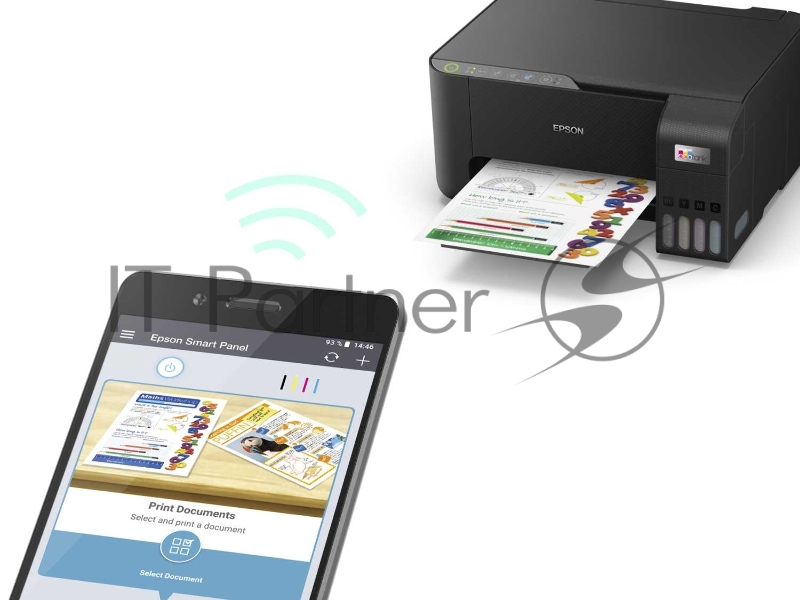 МФУ струйное 3-в-1 Epson EcoTank L3250 (цветное, А4, печать 5760x1440dpi,сканер 1200x2400pi, 33ppm ч/б, 15ppm цвет,100л.,USB,Wi-Fi, Epson Smart Panel, контейнеры с чернилами на 3600 ч/б, 6500 цвет)