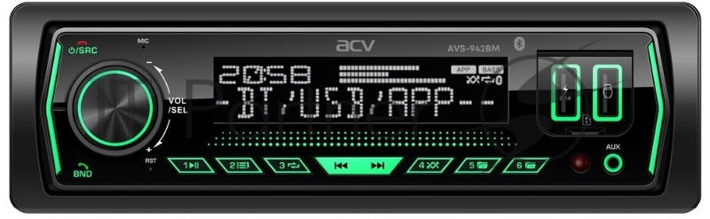 Автомагнитола ACV AVS-942BM 1DIN 4x50Вт