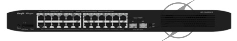 Коммутатор Reyee 26-Port Gigabit Smart POE Switch, 24 Gigabit RJ45 POE/POE+ Ports, 2 SFP Slots, 370W PoE power budget,19-inch Rack-mountable Steel Case