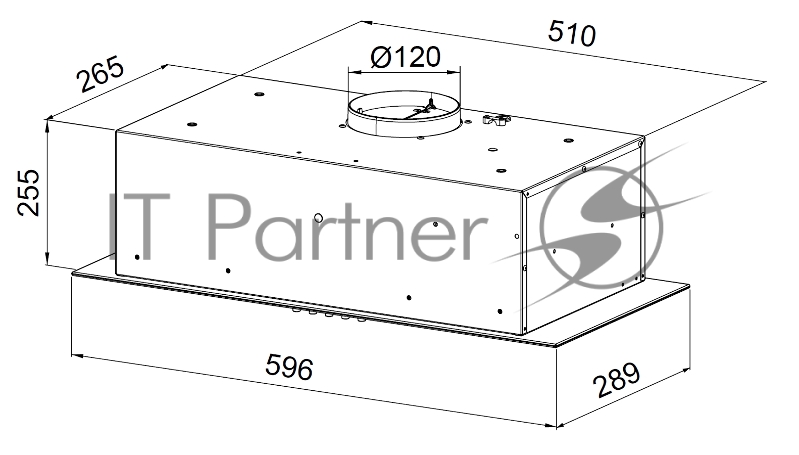 Вытяжка встраиваемая Weissgauff Zetta 60 PB IX нержавеющая сталь управление: кнопочное (1 мотор)