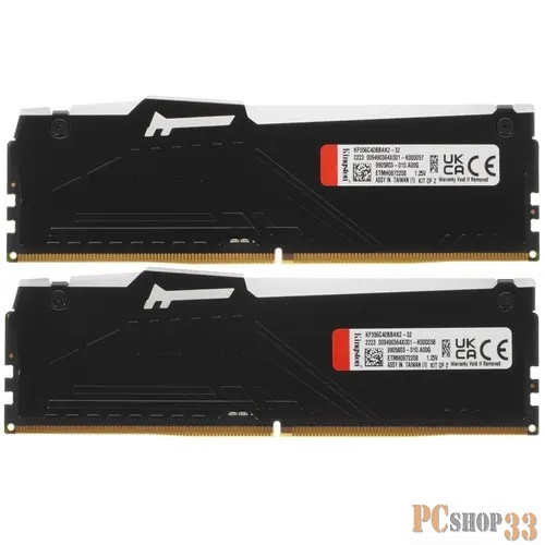 Модуль памяти DDR 5 DIMM 32Gb PC44800, 5600Mhz, Kingston FURY Beast Black RGB CL40 (Kit of 2) (KF556C40BBAK2-32) (retail)