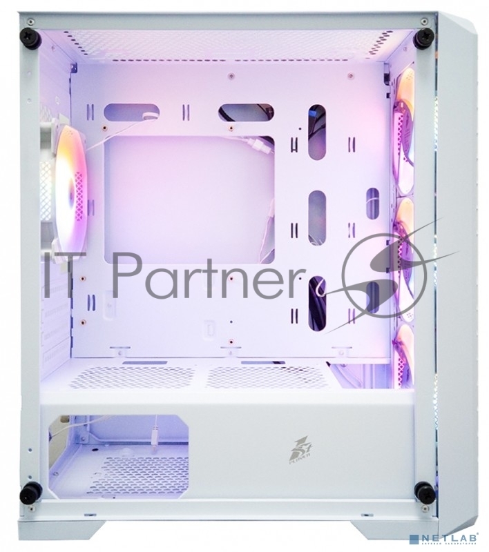 Корпус 1STPLAYER TRILOBITE T5 White / mATX, TG / 4x120mm LED fans inc. / T5-WH-4F1-W