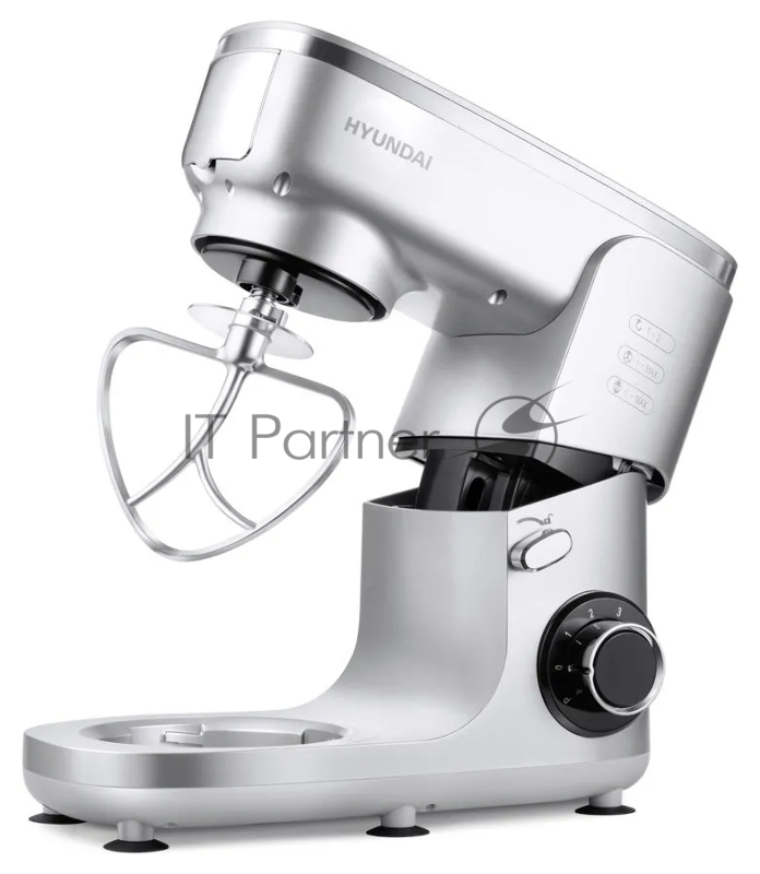Кухонная машина Hyundai HYM-S7651 планетар.вращ. 1400Вт серебристый
