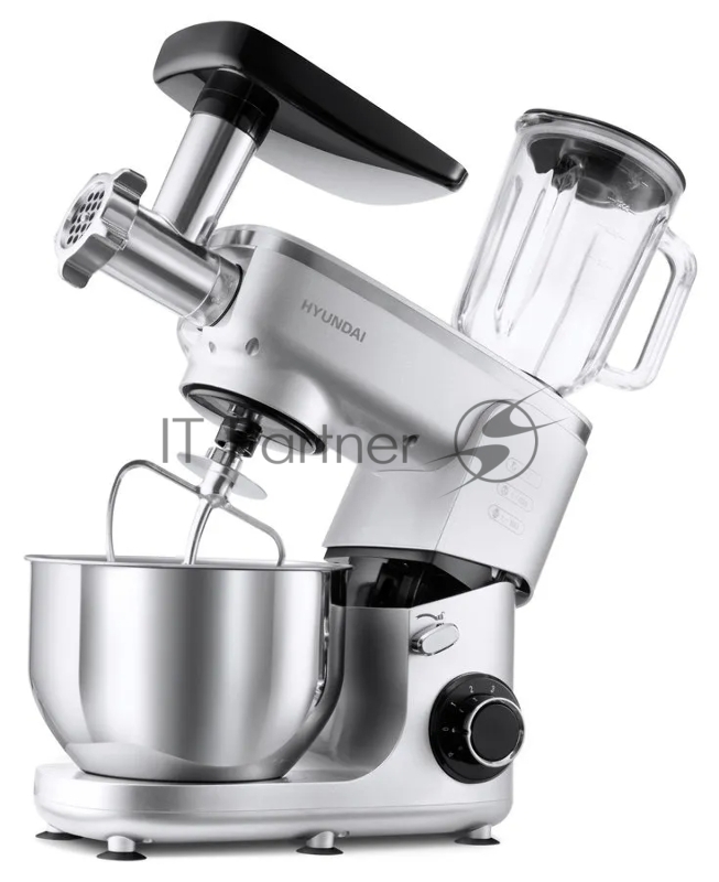 Кухонная машина Hyundai HYM-S7651 планетар.вращ. 1400Вт серебристый