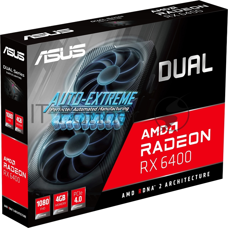 Видеокарта Asus PCI-E 4.0 DUAL-RX6400-4G AMD Radeon RX 6400 4096Mb 64 GDDR6 2039/16000 HDMIx1 DPx1 HDCP Ret