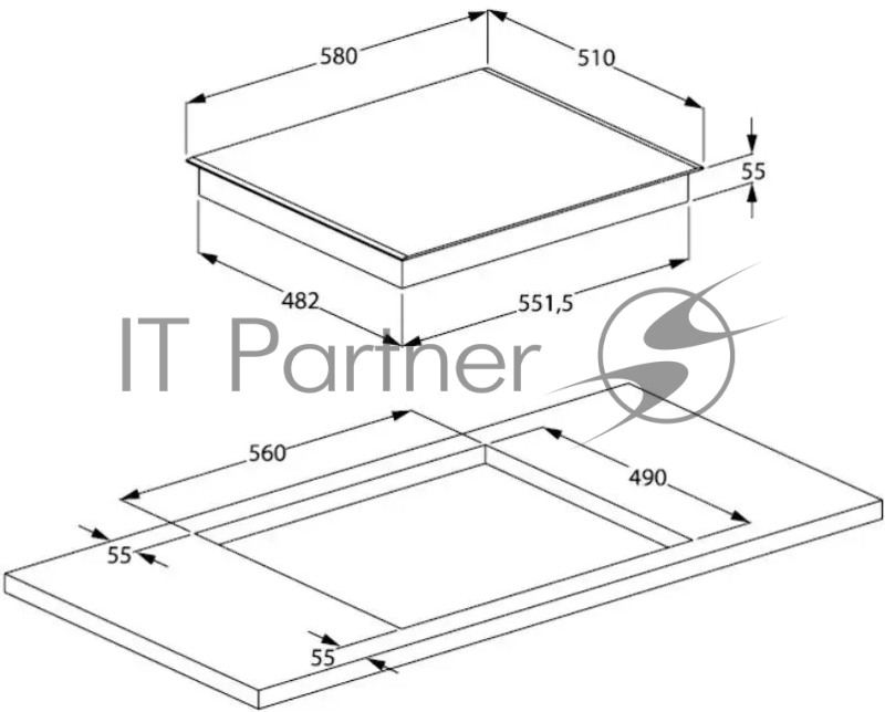 Индукционная варочная панель Beko HII 64200 MT, независимая, черный