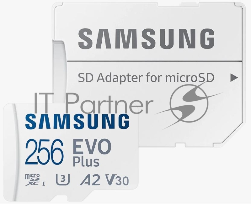 Флеш карта microSDXC 256GB Samsung Class 10, A2, V30, UHS-I (U3), R 130 МБ/с, <MB-MC256KA/APC> адаптер на SD