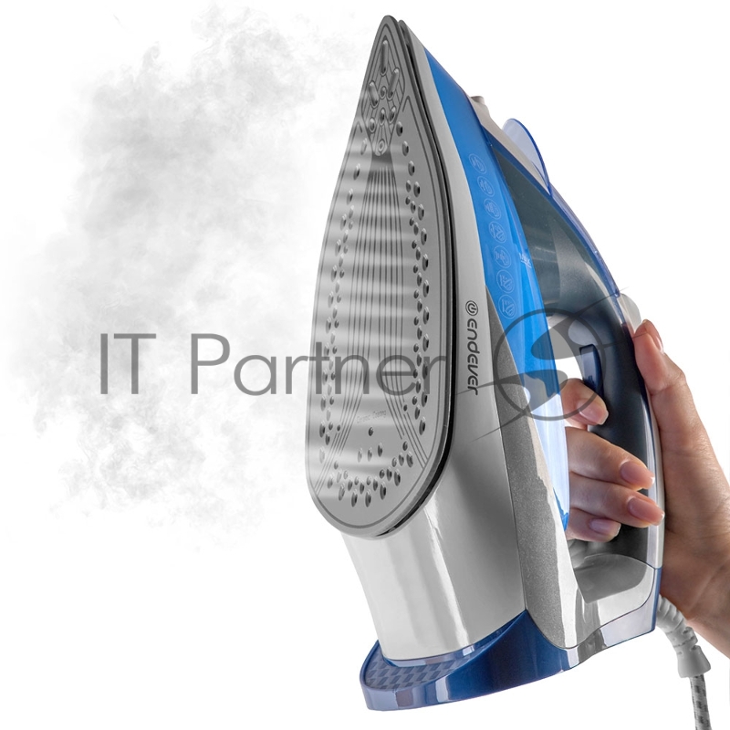 Утюг электрический Endever Delta-217, синий/белый, Мощность 2400 Вт, паровой удар 140 г/мин, бак 260 мл, 10 шт/уп.