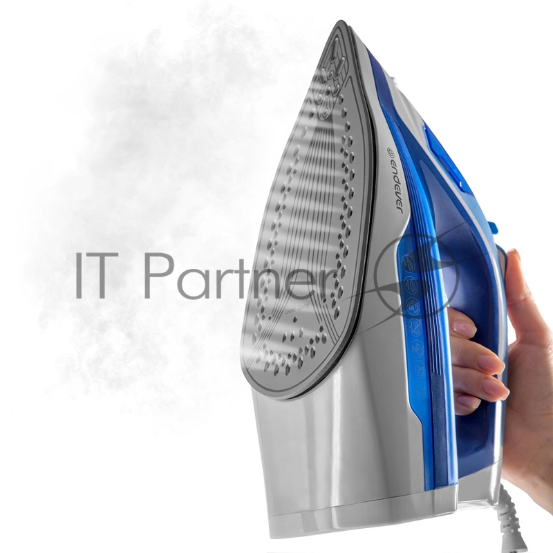 Утюг электрический Endever Delta-219, голубой/белый, Мощность 2400 Вт, паровой удар 140 г/мин, бак 300 мл, 10 шт/уп