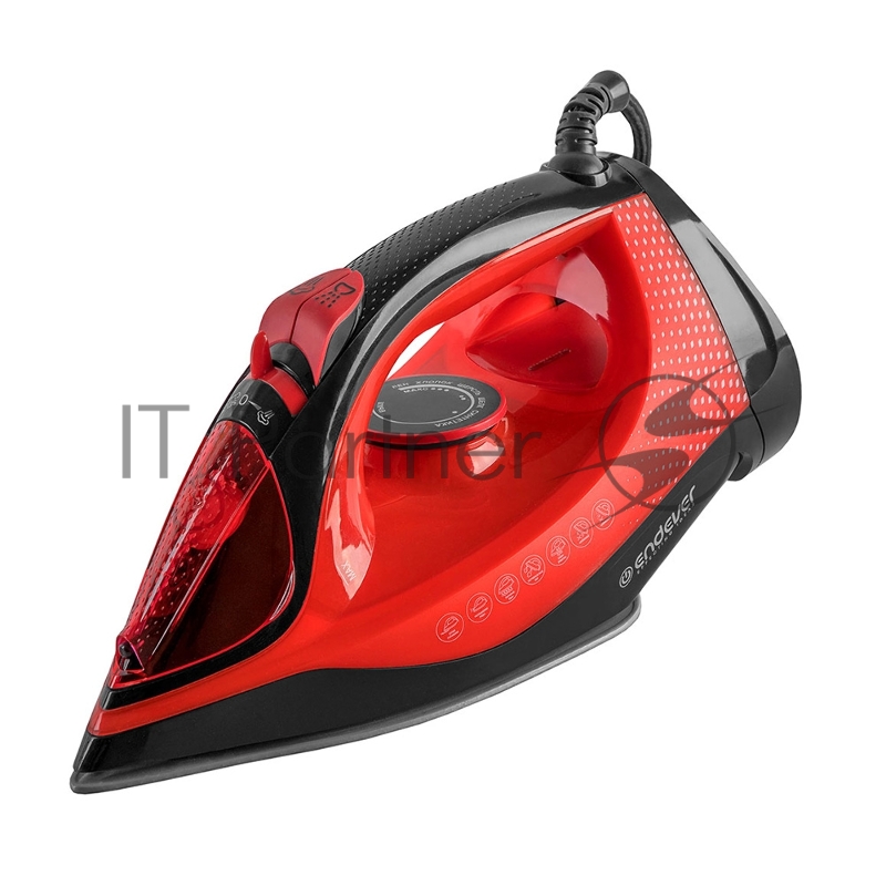 Утюг электрический Endever Delta-224, красный/черный, Мощность 2400 Вт, паровой удар 140 г/мин, бак 320 мл, 10 шт/уп