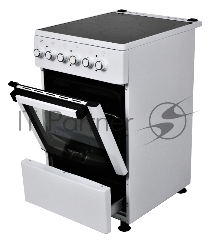 Плита Электрическая Hyundai REE225 белый стеклокерамика (без крышки)