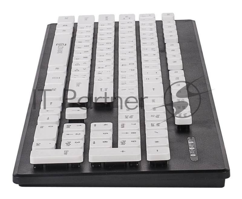 Клавиатура Oklick 580M черный/белый USB slim Multimedia