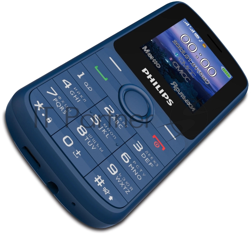 Мобильный телефон Philips E2101 Xenium синий моноблок 2Sim 1.77 128x160 GSM900/1800 MP3 FM microSD