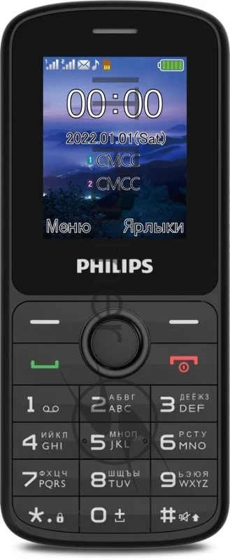 Мобильный телефон Philips E2101 Xenium черный моноблок 2Sim 1.77 128x160 GSM900/1800 MP3 FM microSD