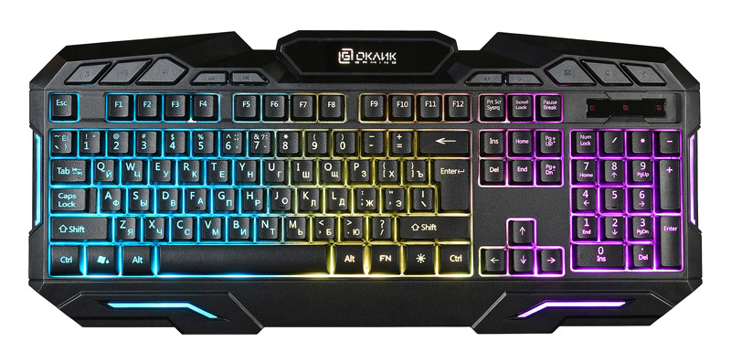 Клавиатура Oklick 700G черный USB Multimedia Gamer LED