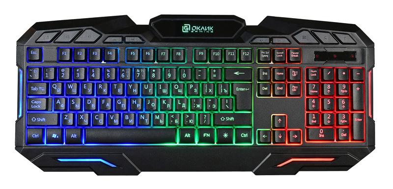 Клавиатура Oklick 700G черный USB Multimedia Gamer LED