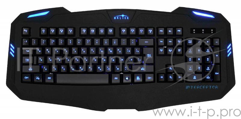 Клавиатура Oklick 730G черный USB Multimedia LED