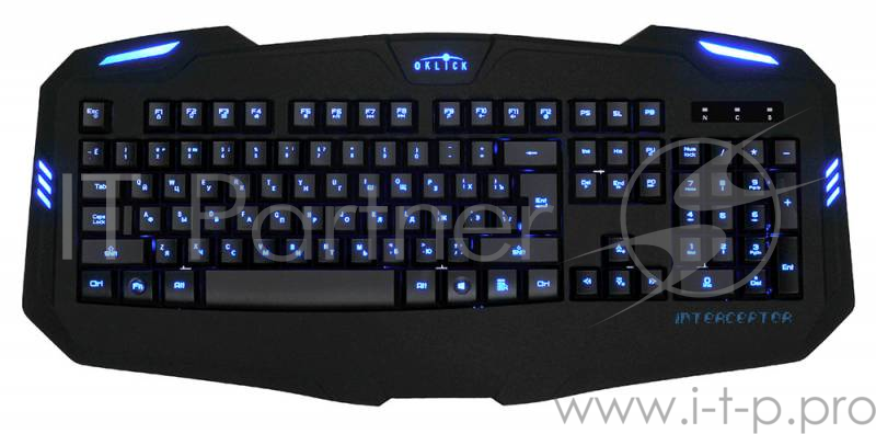 Клавиатура Oklick 730G черный USB Multimedia LED