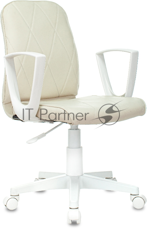 Кресло Бюрократ CH-W327 слоновая кость OR-10 эко.кожа крестов. пластик пластик белый