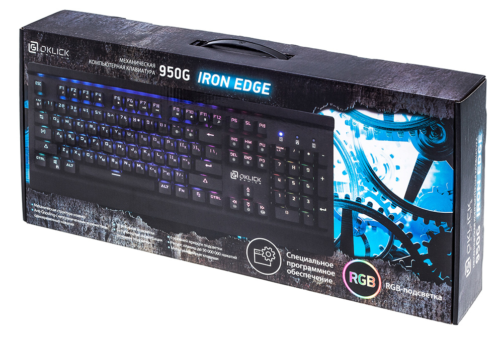 Клавиатура Oklick 950G IRON EDGE механическая черный USB Gamer LED