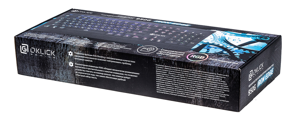 Клавиатура Oklick 950G IRON EDGE механическая черный USB Gamer LED