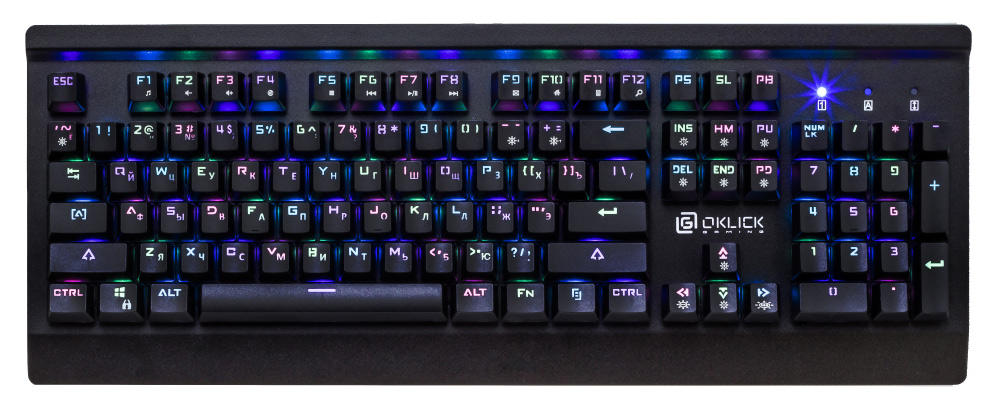 Клавиатура Oklick 950G IRON EDGE механическая черный USB Gamer LED