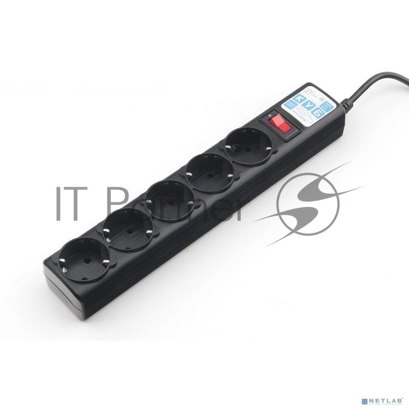 Ф-удлинитель, PC 0,5м, 5р, черн. 10А, UPS(C14), SPG5-В1