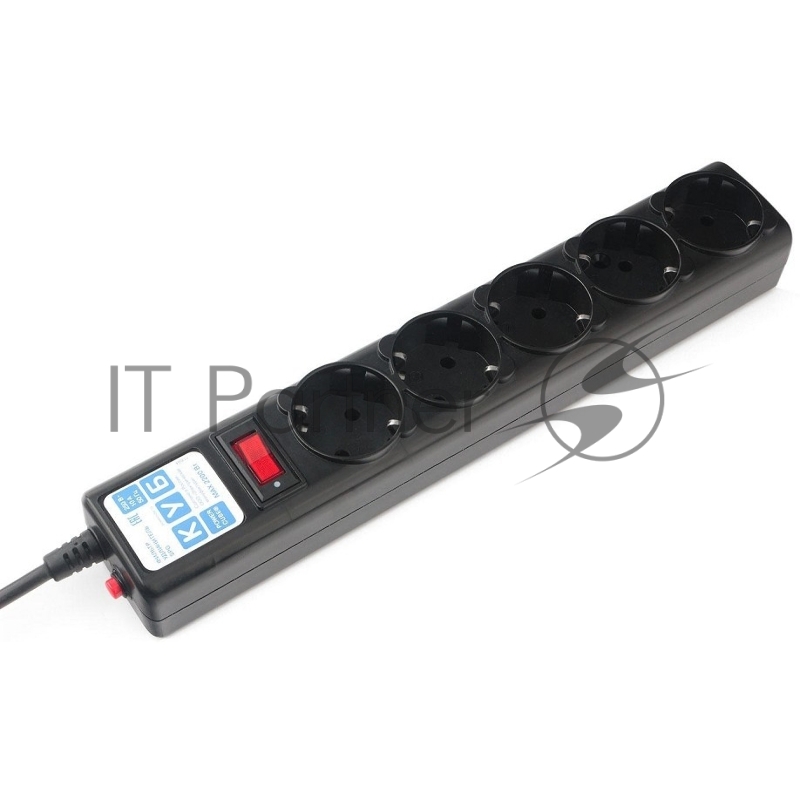 Ф-удлинитель, PC 0,5м, 5р, черн. 10А, UPS(C14), SPG5-В1