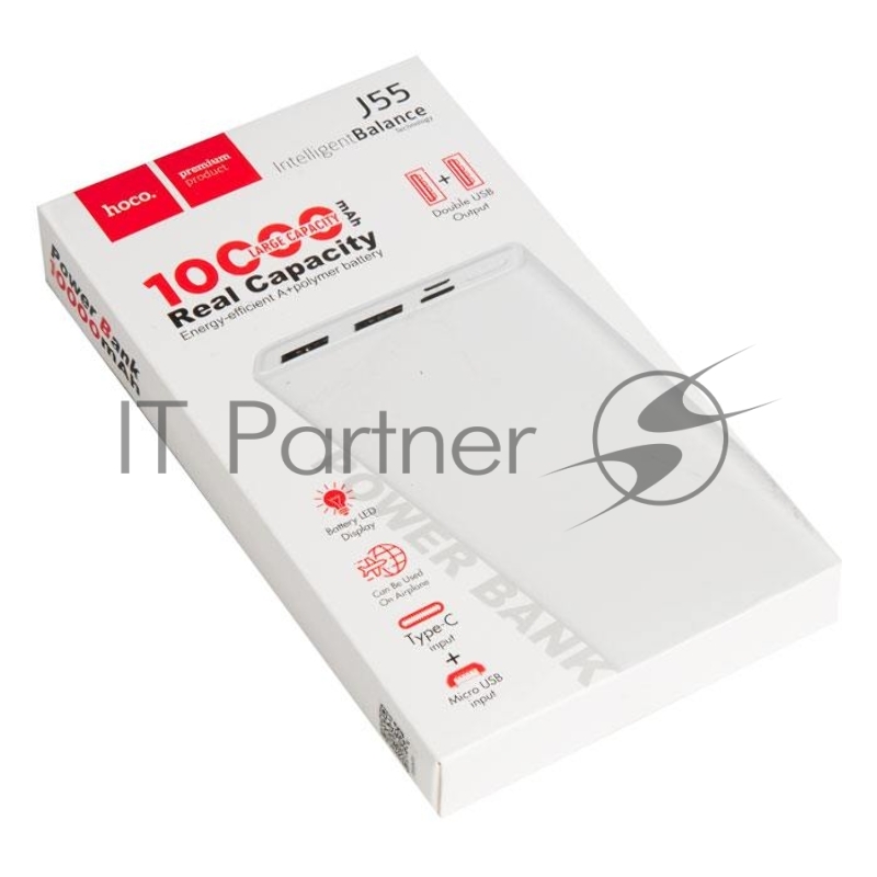 Внешний аккумулятор HOCO J55 Neoteric, 2.0A (10000mAh), белый