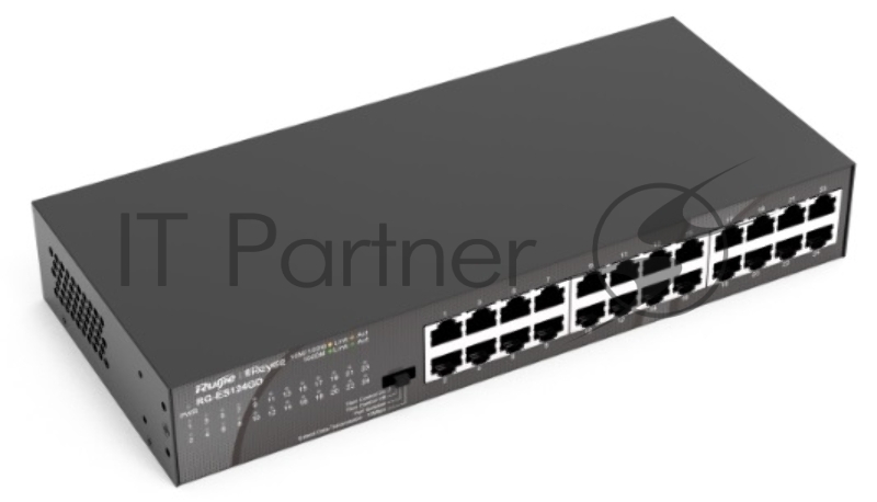 Коммутатор Reyee 24-Port 10/100/1000 Mbps Desktop SwitchPORT:24 10/100/1000 Mbps RJ45 PortsDesktop Steel Case