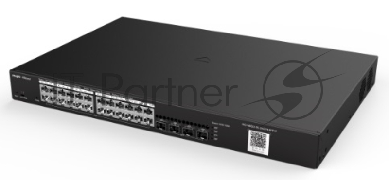 Коммутатор Reyee 24-Port Gigabit L2 Managed POE Switch, 24 Gigabit RJ45 POE/POE+ Ports, 4 SFP Slots, 370W PoE power budget, 19-inch Rack-mountable Stell Case
