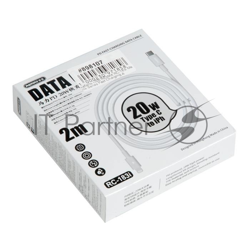Кабель USB REMAX RC-183i Marlik Series Fast Charging для Lightning, PD 20W, длина 2.0м, белый
