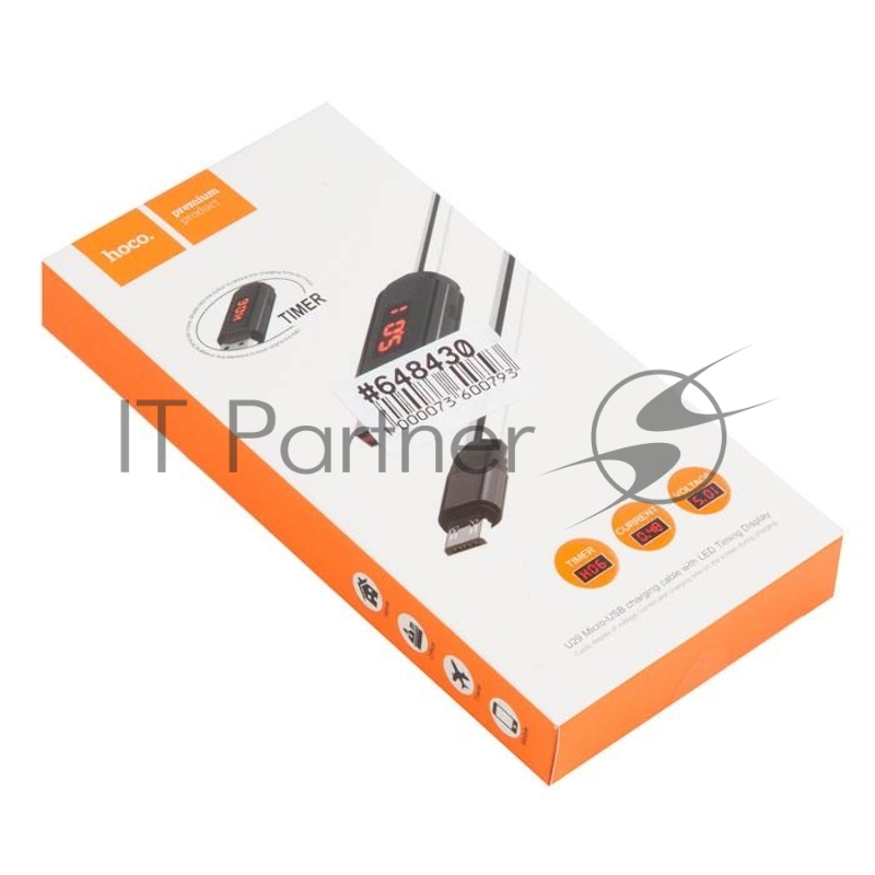 Кабель USB HOCO U29 LED displayed timing для Micro USB, 2.0A, длина 1.2м, белый