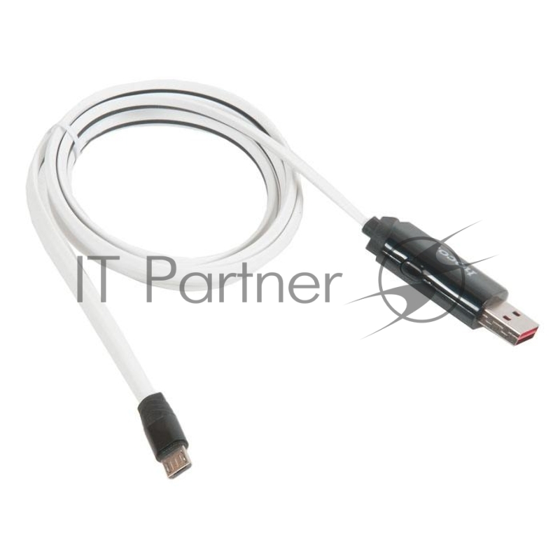 Кабель USB HOCO U29 LED displayed timing для Micro USB, 2.0A, длина 1.2м, белый