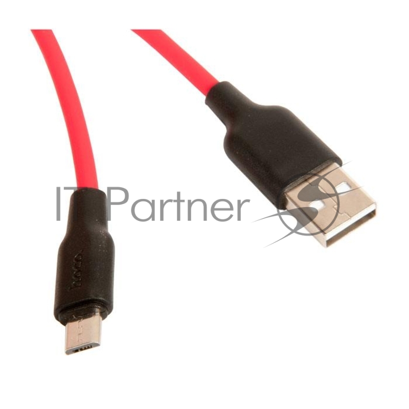 Кабель HOCO X21 Plus Silicone charging cable for Micro(L=2M), черно-красный